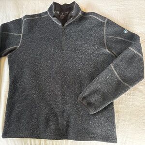 KÜHL ThermoKore Quarter Zip Pullover XL Gray Performance Fleece Sweater Mens